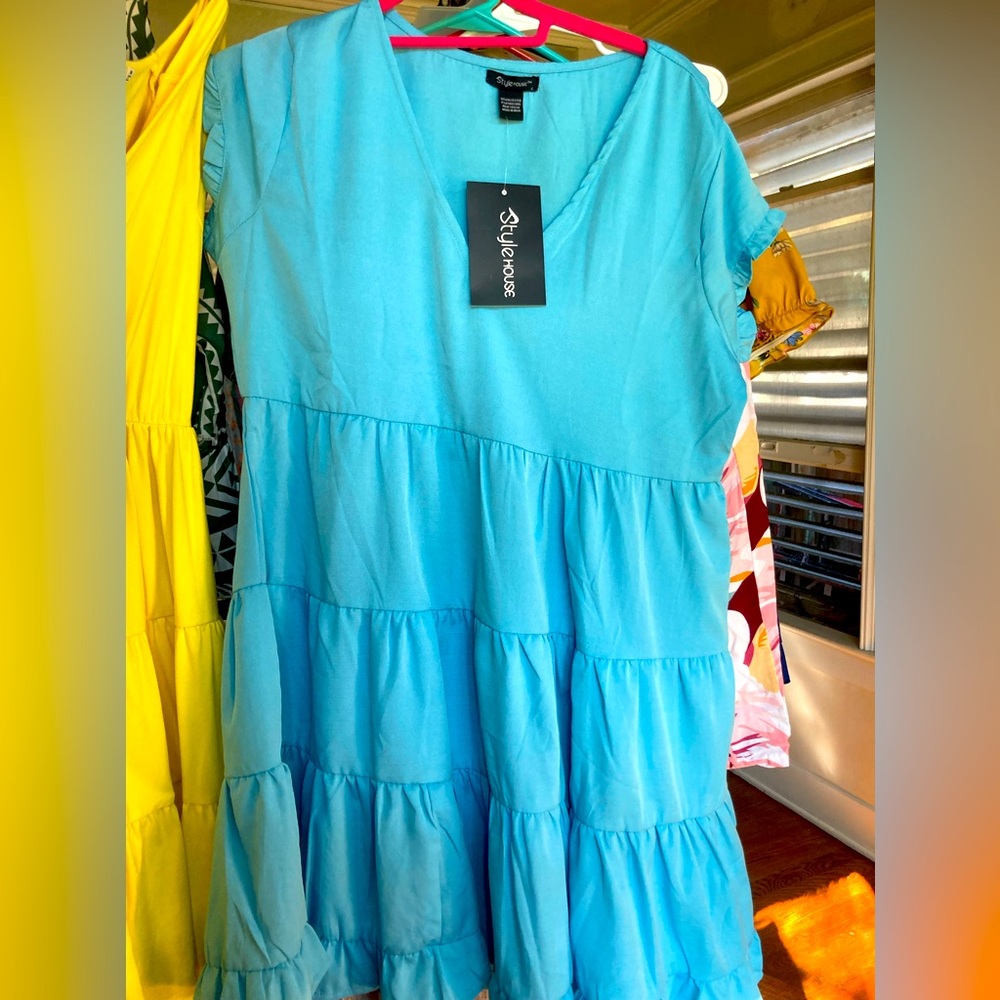 NWT Women’s Blue Cute Spring Dress Size L